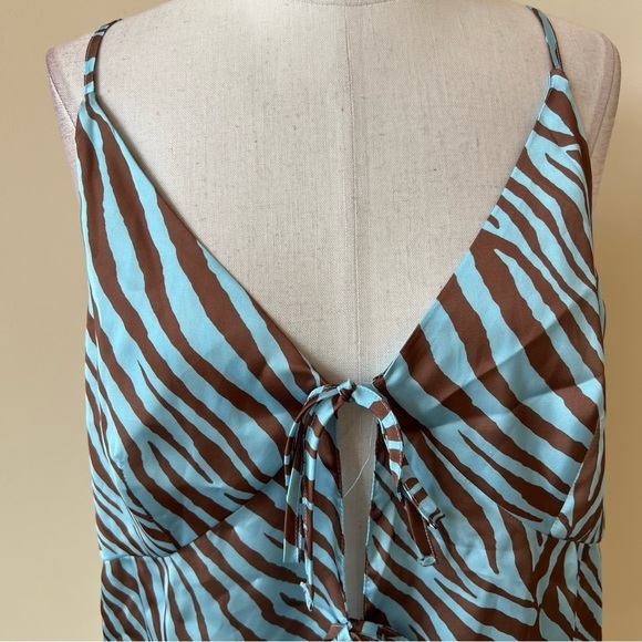ASOS design zebra animal print tie front cami tank 13197 - Picture 4 of 9